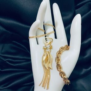 Earrings, Bracelet, and Necklace Set